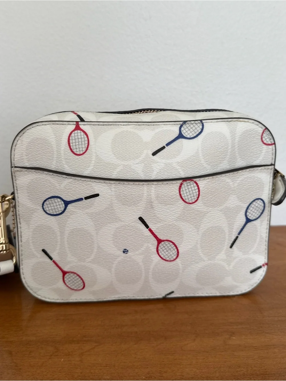 Coach Leather Camera Crossbody Bag Tennis Rackets